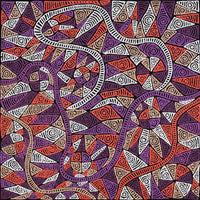 Aboriginal Artwork by Pauline Napangardi Gallagher, Mina Mina Jukurrpa - Ngalyipi, 107x107cm