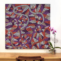 Aboriginal Artwork by Pauline Napangardi Gallagher, Mina Mina Jukurrpa - Ngalyipi, 107x107cm