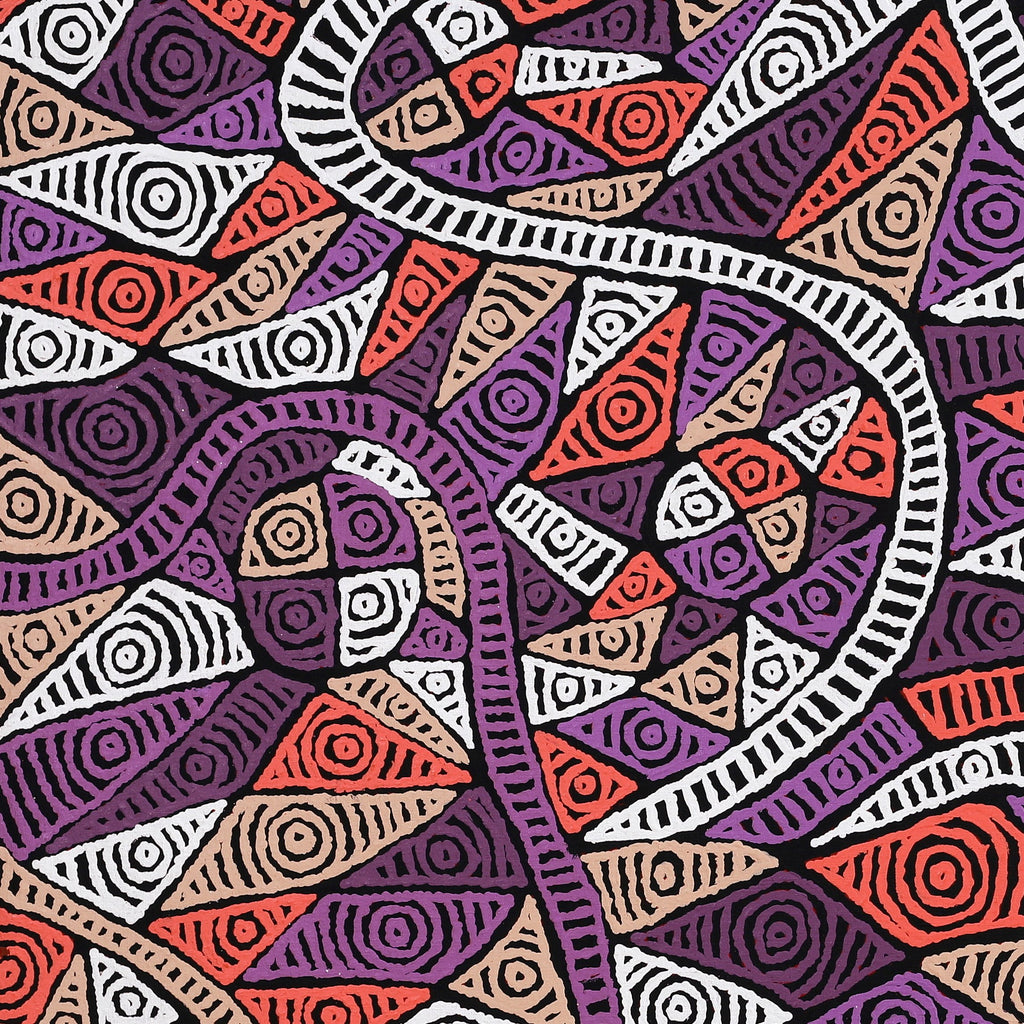 Aboriginal Artwork by Pauline Napangardi Gallagher, Mina Mina Jukurrpa - Ngalyipi, 107x107cm