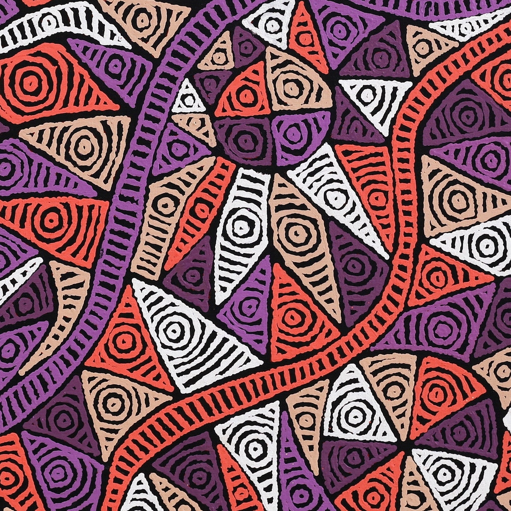Aboriginal Artwork by Pauline Napangardi Gallagher, Mina Mina Jukurrpa - Ngalyipi, 107x107cm