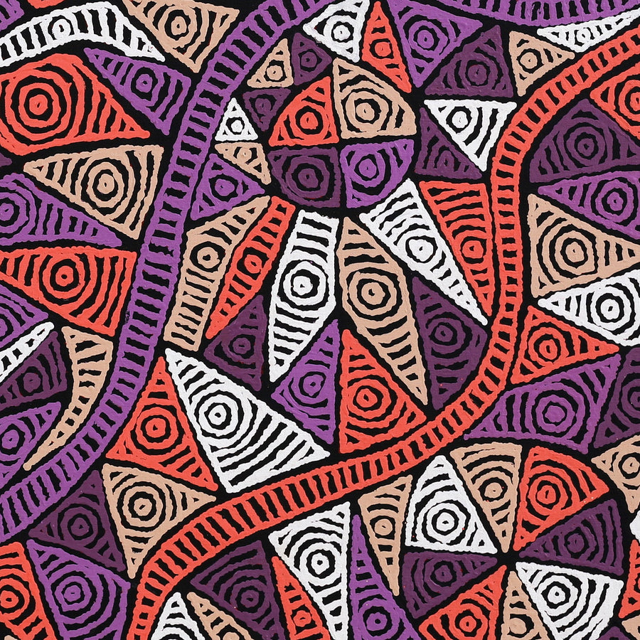 Aboriginal Artwork by Pauline Napangardi Gallagher, Mina Mina Jukurrpa - Ngalyipi, 107x107cm