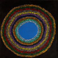 Aboriginal Artwork by Peggy Napurrurla Granites, Pirlarla Jukurrpa (Dogwood Tree Bean Dreaming), 46x46cm