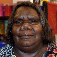 Aboriginal Artwork by Peggy Napurrurla Granites, Pirlarla Jukurrpa (Dogwood Tree Bean Dreaming), 46x46cm