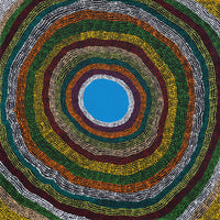 Aboriginal Artwork by Peggy Napurrurla Granites, Pirlarla Jukurrpa (Dogwood Tree Bean Dreaming), 61x61cm