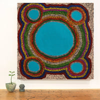 Aboriginal Artwork by Peggy Napurrurla Granites, Pirlarla Jukurrpa (Dogwood Tree Bean Dreaming), 61x61cm