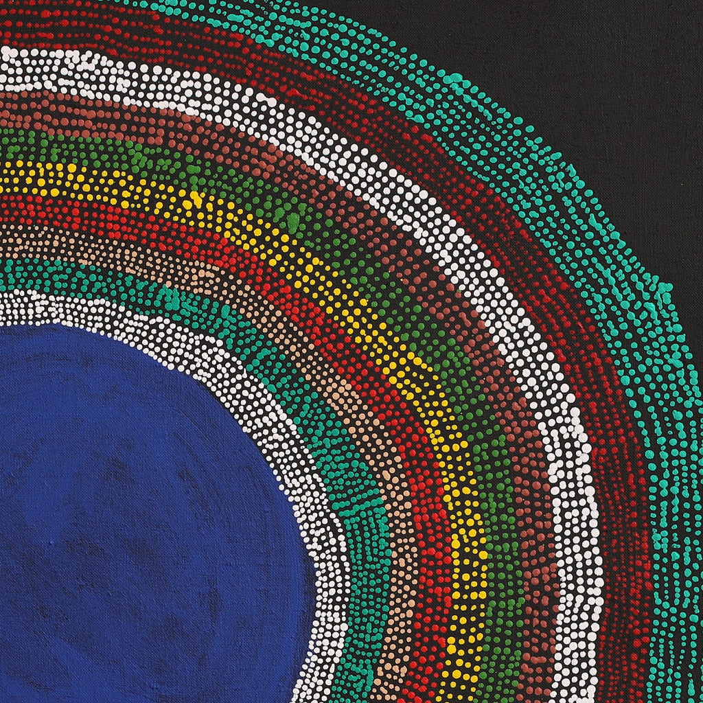 Aboriginal Artwork by Peggy Napurrurla Granites, Pirlarla Jukurrpa (Dogwood Tree Bean Dreaming), 61x61cm