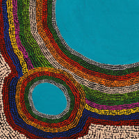 Aboriginal Artwork by Peggy Napurrurla Granites, Pirlarla Jukurrpa (Dogwood Tree Bean Dreaming), 61x61cm