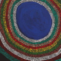 Aboriginal Artwork by Peggy Napurrurla Granites, Pirlarla Jukurrpa (Dogwood Tree Bean Dreaming), 61x61cm