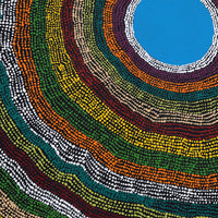 Aboriginal Artwork by Peggy Napurrurla Granites, Pirlarla Jukurrpa (Dogwood Tree Bean Dreaming), 61x61cm