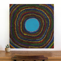 Aboriginal Artwork by Peggy Napurrurla Granites, Pirlarla Jukurrpa (Dogwood Tree Bean Dreaming), 76x76cm