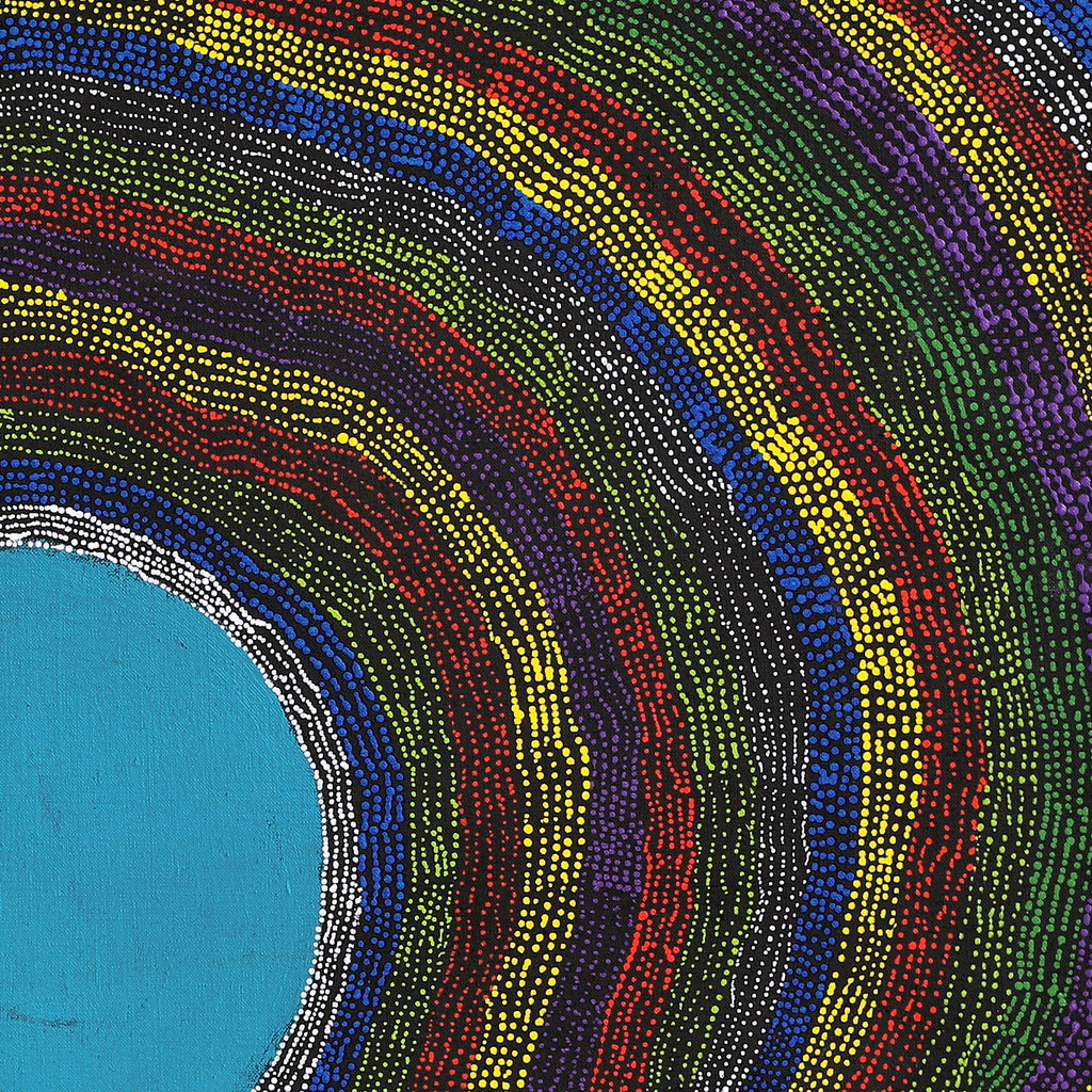 Aboriginal Artwork by Peggy Napurrurla Granites, Pirlarla Jukurrpa (Dogwood Tree Bean Dreaming), 76x76cm