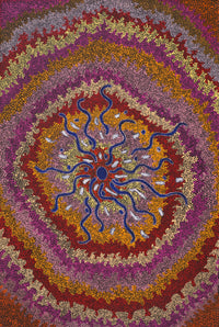 Aboriginal Artwork by Peggy Napurrurla Granites, Pirlarla Jukurrpa (Dogwood Tree Bean Dreaming), 91x61cm