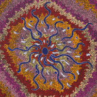Aboriginal Artwork by Peggy Napurrurla Granites, Pirlarla Jukurrpa (Dogwood Tree Bean Dreaming), 91x61cm