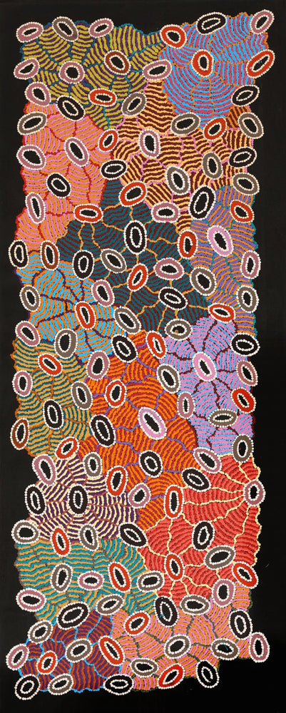 Aboriginal Artwork by Priscilla Nangala Robertson, Karnta Jukurrpa (Womens Dreaming), 152x61cm