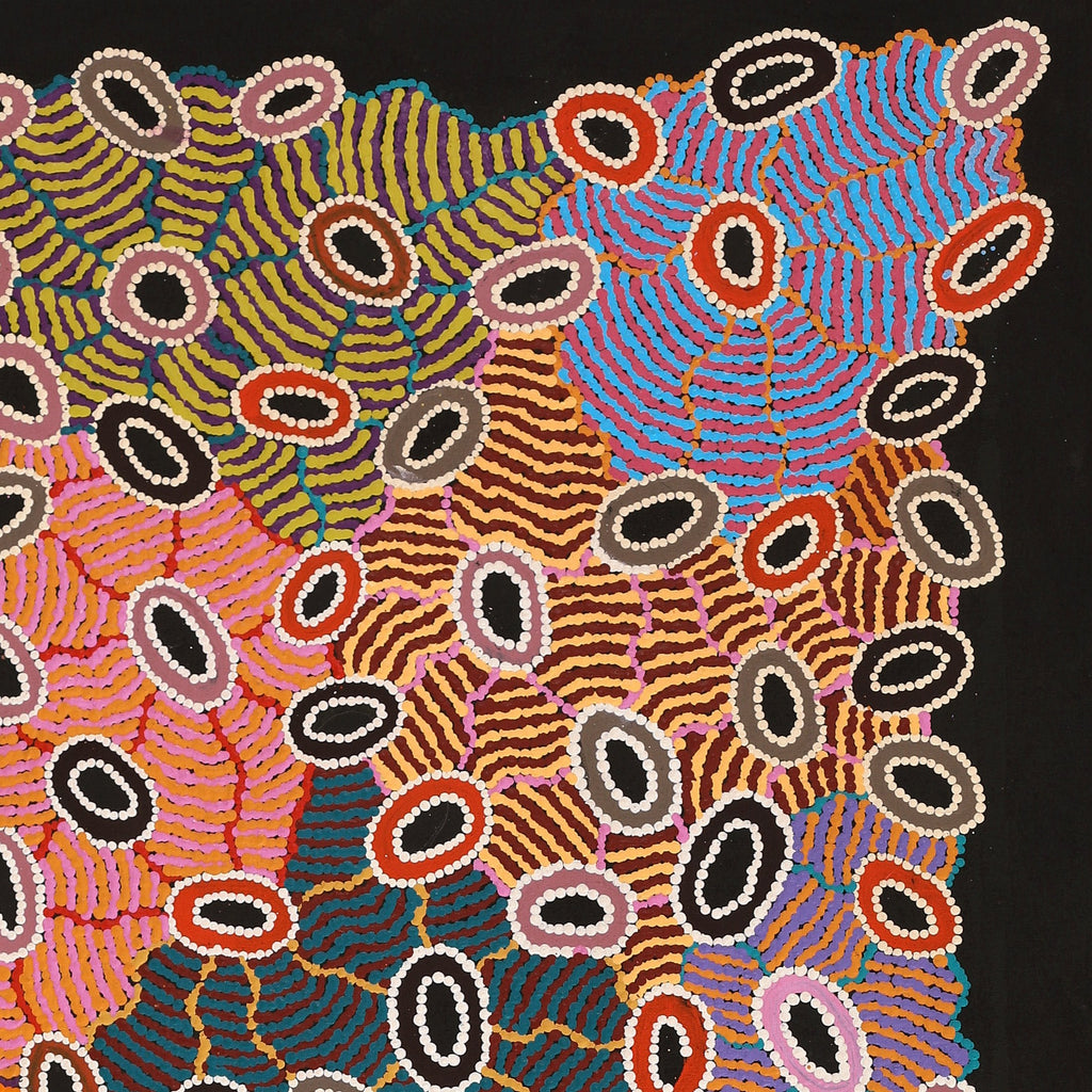 Aboriginal Artwork by Priscilla Nangala Robertson, Karnta Jukurrpa (Womens Dreaming), 152x61cm