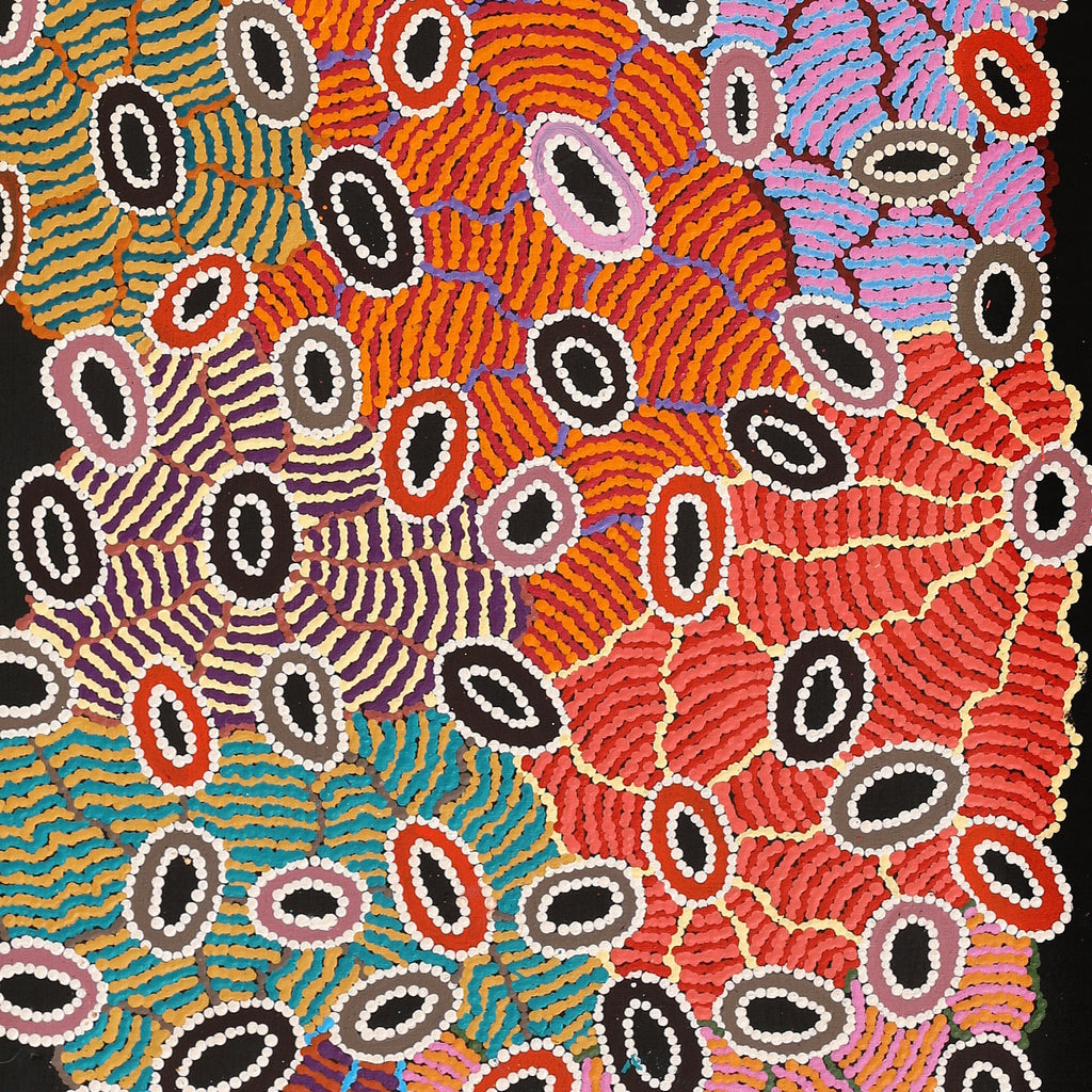 Aboriginal Art by Priscilla Nangala Robertson, Karnta Jukurrpa (Womens Dreaming), 152x61cm - ART ARK®