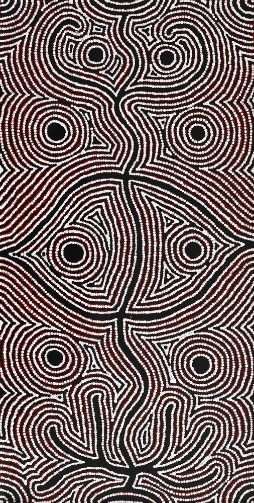 Aboriginal Artwork by Reva Nungarrayi Dickson, Mina Mina Dreaming, 91x46cm