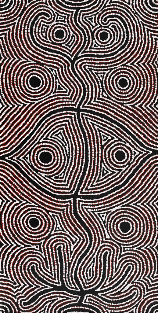 Aboriginal Artwork by Reva Nungarrayi Dickson, Mina Mina Dreaming, 91x46cm