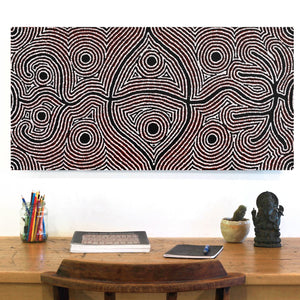 Aboriginal Art by Reva Nungarrayi Dickson, Mina Mina Dreaming, 91x46cm - ART ARK®