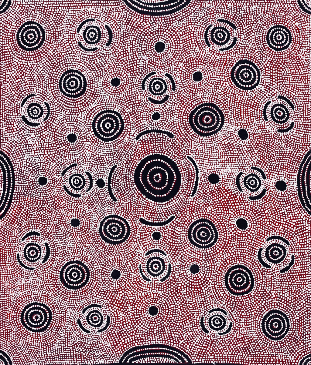 Aboriginal Artwork by Reva Nungarrayi Dickson, Mina Mina Jukurrpa (Mina Mina Dreaming) - Ngalyipi, 107x91cm