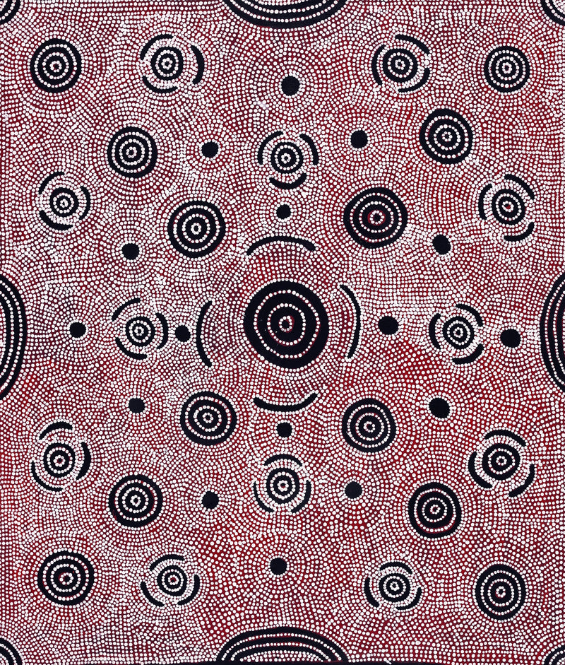 Aboriginal Artwork by Reva Nungarrayi Dickson, Mina Mina Jukurrpa (Mina Mina Dreaming) - Ngalyipi, 107x91cm