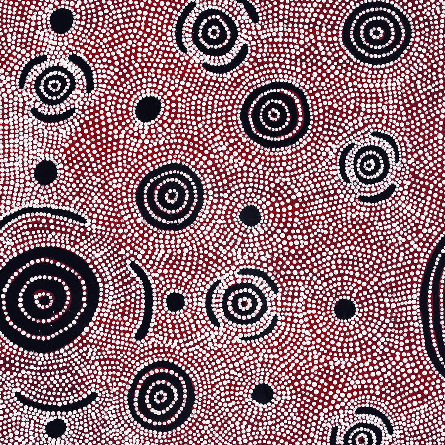 Aboriginal Artwork by Reva Nungarrayi Dickson, Mina Mina Jukurrpa (Mina Mina Dreaming) - Ngalyipi, 107x91cm