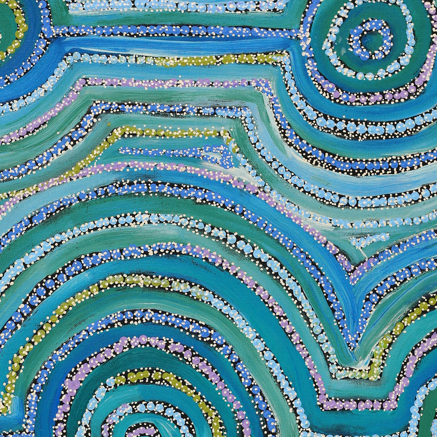 Aboriginal Artwork by Ricardo Jampijinpa Gallagher, Yankirri Jukurrpa (Emu Dreaming) - Ngarlikurlangu, 76x61cm