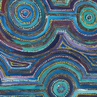 Aboriginal Artwork by Ricardo Jampijinpa Gallagher, Yankirri Jukurrpa (Emu Dreaming) - Ngarlikurlangu, 91x91cm