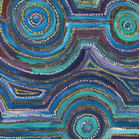 Aboriginal Art by Ricardo Jampijinpa Gallagher, Yankirri Jukurrpa (Emu Dreaming) - Ngarlikurlangu, 91x91cm - ART ARK®