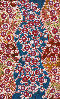 Aboriginal Artwork by Ritasha Nampijinpa Martin, Janganpa Jukurrpa (Brush-tail Possum Dreaming) - Mawurrji, 76x46cm