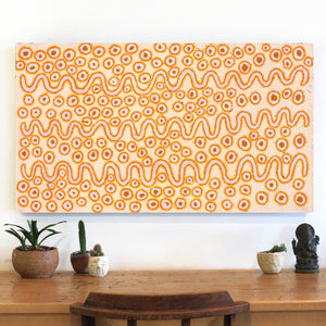 Aboriginal Artwork by Roschelle Nampijinpa Major, Warna Jukurrpa (Snake Dreaming), 107x61cm - ART ARK®