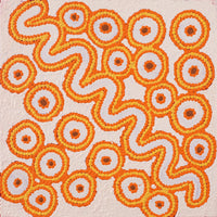 Aboriginal Artwork by Roschelle Nampijinpa Major, Warna Jukurrpa (Snake Dreaming), 30x30cm
