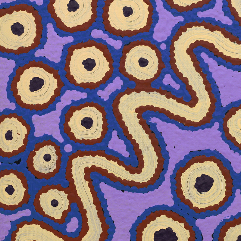 Aboriginal Artwork by Roschelle Nampijinpa Major, Warna Jukurrpa (Snake Dreaming), 30x30cm