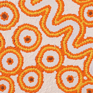 Aboriginal Artwork by Roschelle Nampijinpa Major, Warna Jukurrpa (Snake Dreaming), 30x30cm - ART ARK®