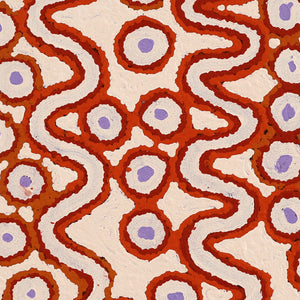 Aboriginal Artwork by Roschelle Nampijinpa Major, Warna Jukurrpa (Snake Dreaming), 46x46cm - ART ARK®