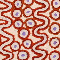 Aboriginal Artwork by Roschelle Nampijinpa Major, Warna Jukurrpa (Snake Dreaming), 46x46cm