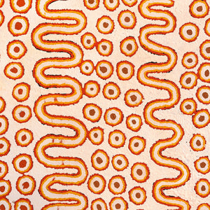Aboriginal Artwork by Roschelle Nampijinpa Major, Warna Jukurrpa (Snake Dreaming), 91x91cm - ART ARK®