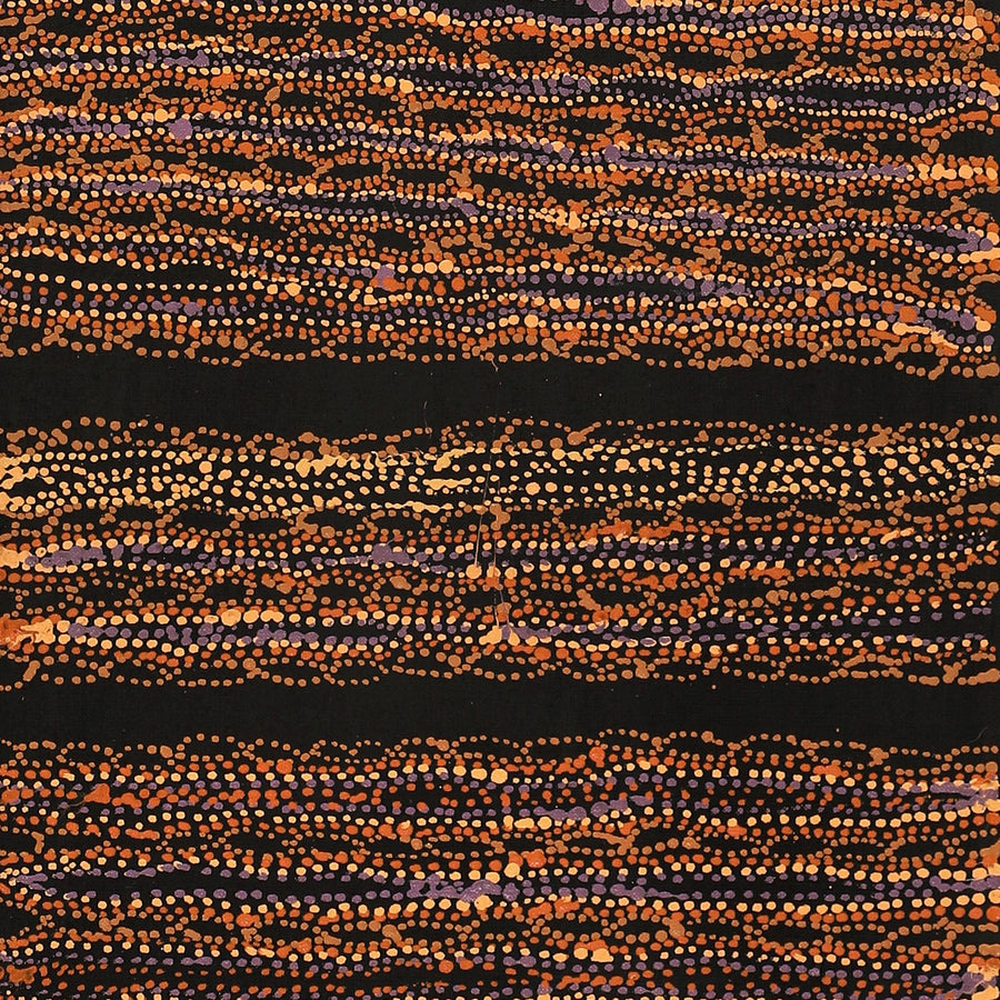 Aboriginal Artwork by Sabrina Nangala Robertson, Ngapa Jukurrpa (Water Dreaming) - Pirlinyarnu, 122x30cm