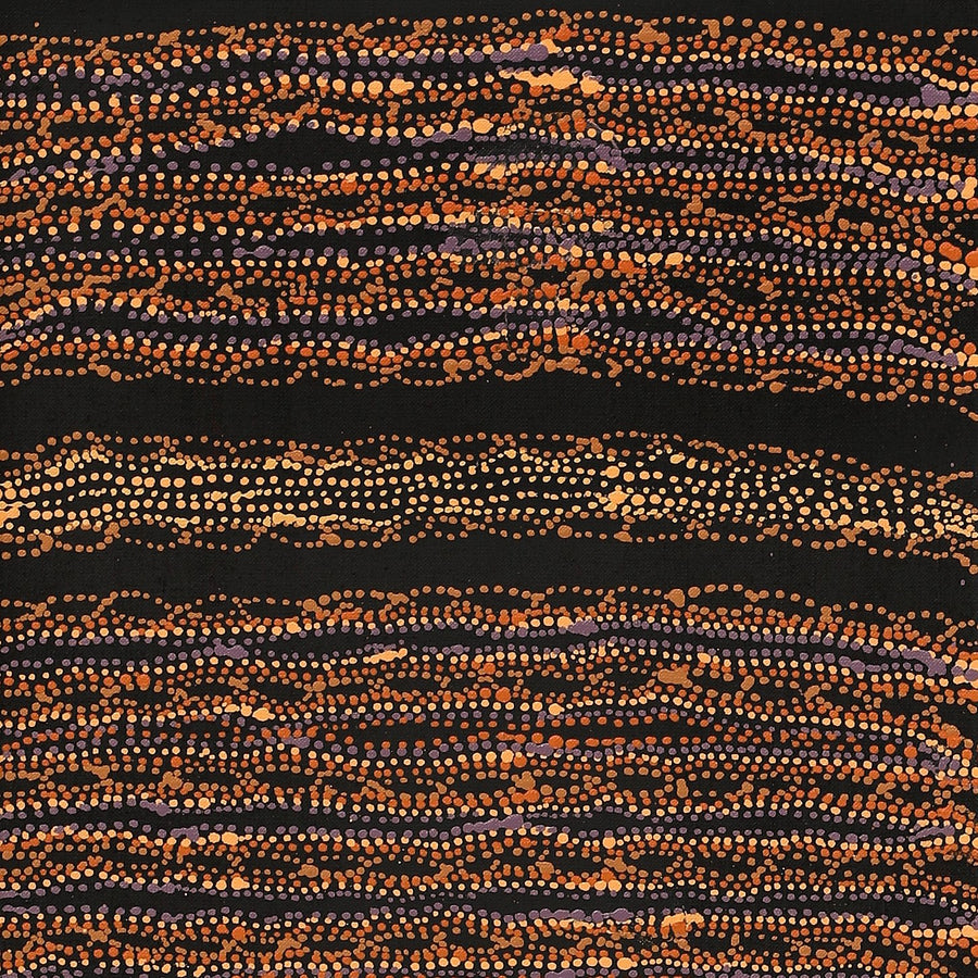 Aboriginal Artwork by Sabrina Nangala Robertson, Ngapa Jukurrpa (Water Dreaming) - Pirlinyarnu, 122x30cm