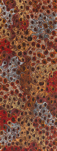 Aboriginal Artwork by Sabrina Nangala Robertson, Ngapa Jukurrpa (Water Dreaming) - Pirlinyarnu, 122x46cm