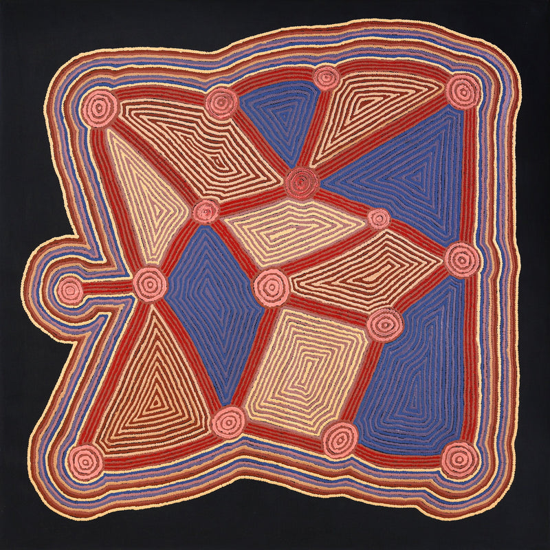Aboriginal Artwork by Sabrina Nungarrayi Gibson, Yankirri Jukurrpa (Emu Dreaming) - Ngarlikurlangu, 122x122cm