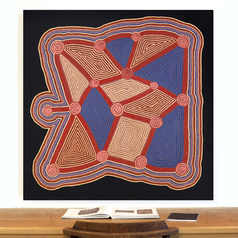 Aboriginal Artwork by Sabrina Nungarrayi Gibson, Yankirri Jukurrpa (Emu Dreaming) - Ngarlikurlangu, 122x122cm