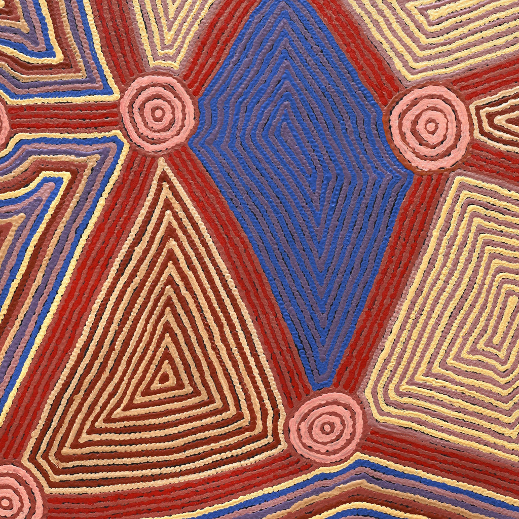 Aboriginal Artwork by Sabrina Nungarrayi Gibson, Yankirri Jukurrpa (Emu Dreaming) - Ngarlikurlangu, 122x122cm