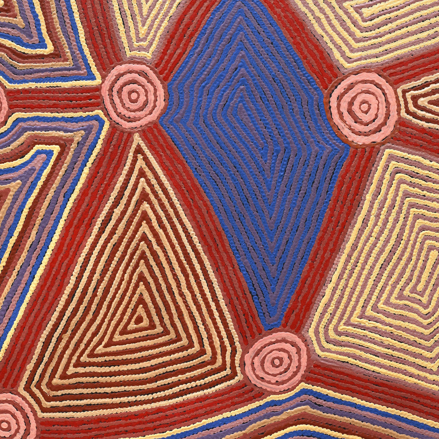 Aboriginal Artwork by Sabrina Nungarrayi Gibson, Yankirri Jukurrpa (Emu Dreaming) - Ngarlikurlangu, 122x122cm