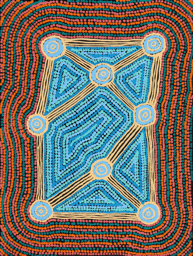 Aboriginal Artwork by Sabrina Nungarrayi Gibson, Yankirri Jukurrpa (Emu Dreaming) - Ngarlikurlangu, 61x46cm