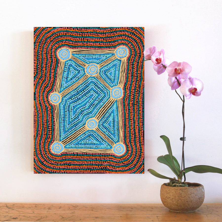Aboriginal Artwork by Sabrina Nungarrayi Gibson, Yankirri Jukurrpa (Emu Dreaming) - Ngarlikurlangu, 61x46cm