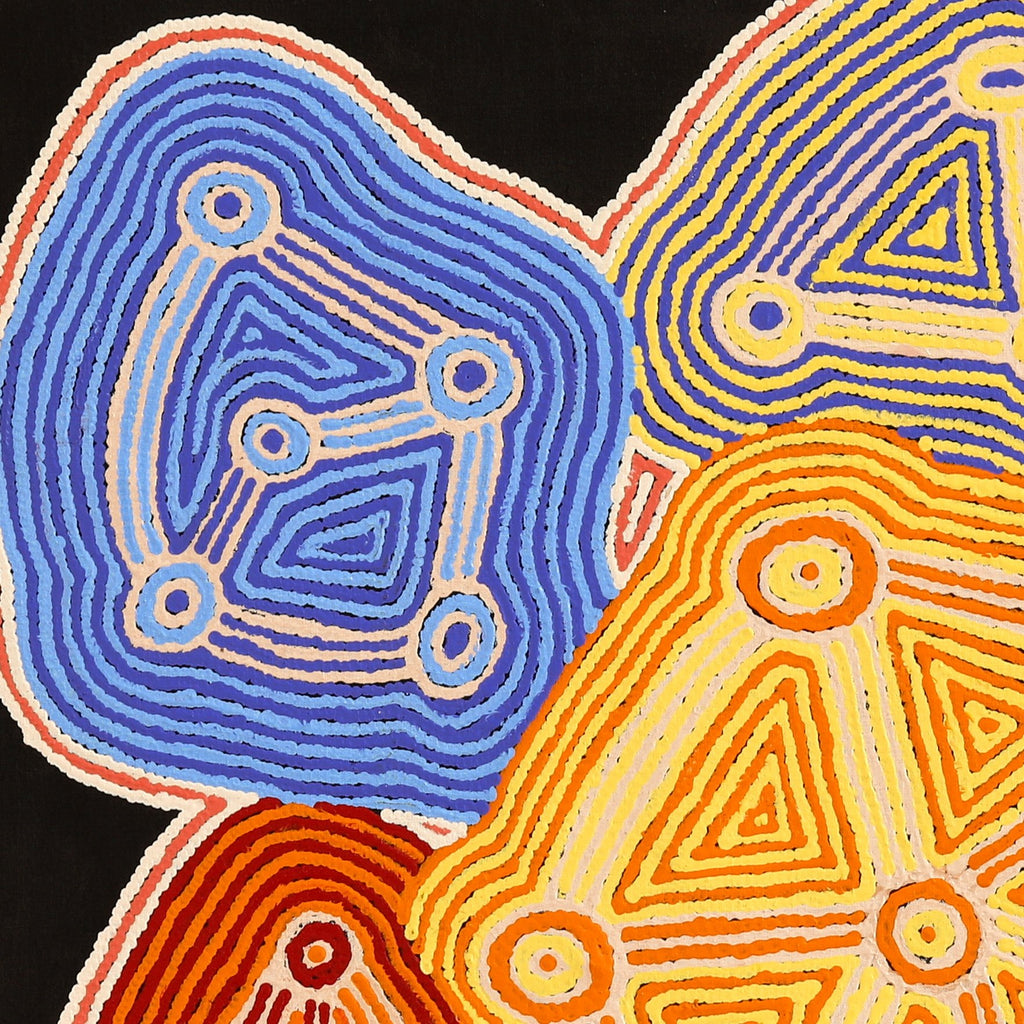 Aboriginal Artwork by Sabrina Nungarrayi Gibson, Yankirri Jukurrpa (Emu Dreaming) - Ngarlikurlangu, 91x91cm