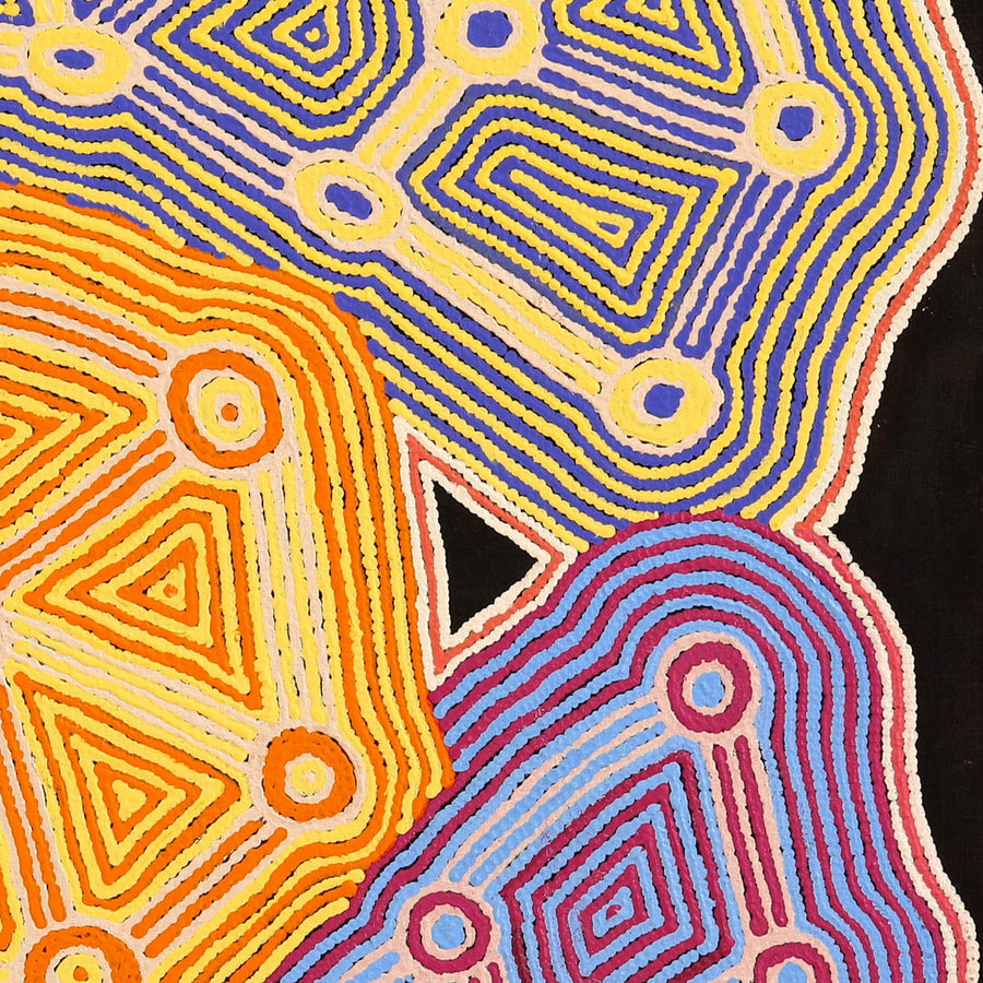 Aboriginal Artwork by Sabrina Nungarrayi Gibson, Yankirri Jukurrpa (Emu Dreaming) - Ngarlikurlangu, 91x91cm