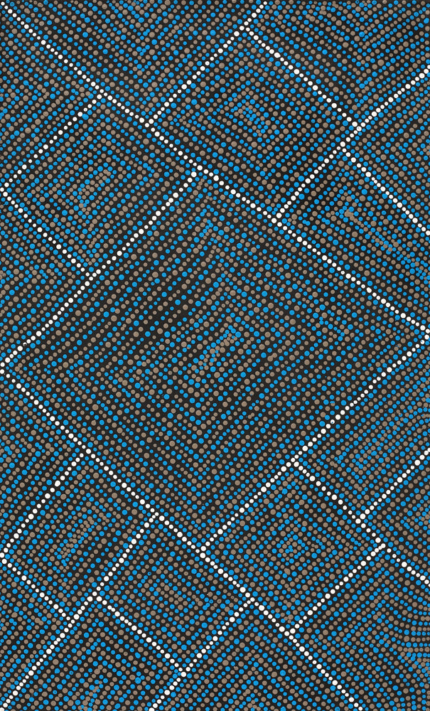 Aboriginal Artwork by Samara Napaljarri Dickson, Watiya-warnu Jukurrpa (Seed Dreaming), 76x46cm