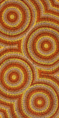 Aboriginal Artwork by Sarah-Jane Nampijinpa Singleton, Yankirri Jukurrpa (Emu Dreaming) - Ngarlikirlangu, 91x46cm